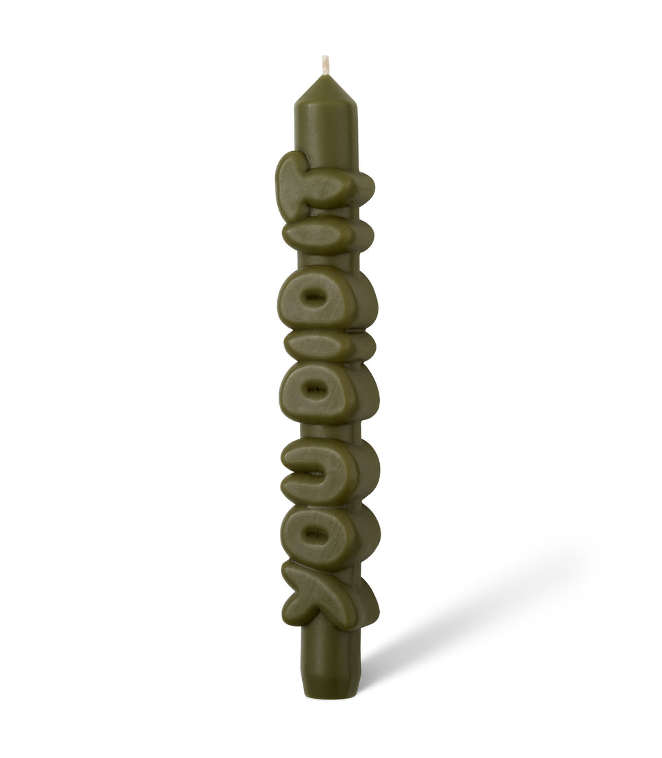 3D Bougie YOU DID IT Vert olive - 2 pièces