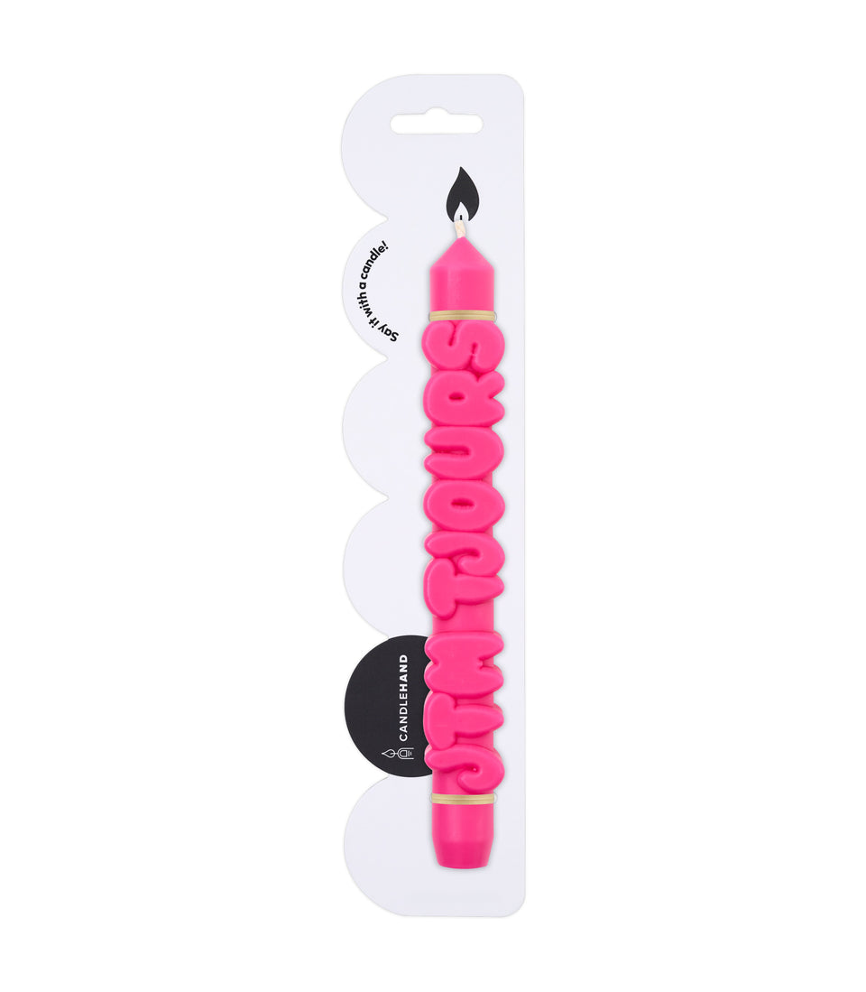 3D Bougie JTMTjours Rose - 2 pièces