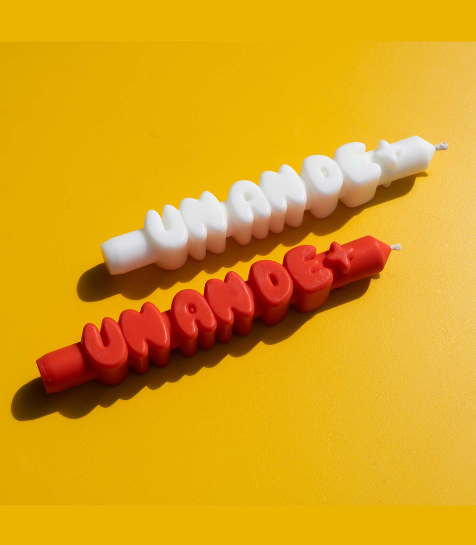 3D Bougie Un An de + Blanc- 2 pièces
