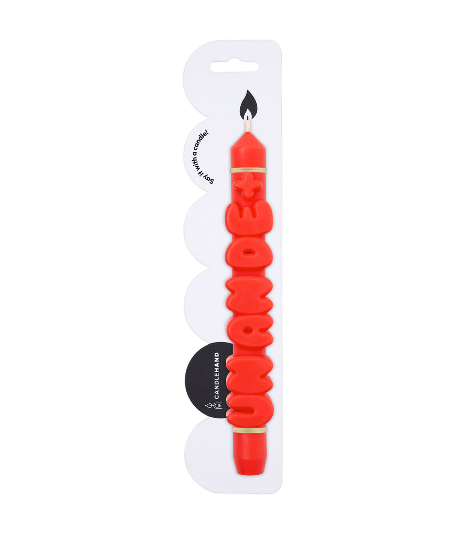 3D Bougie Un An de + Orange - 2 pièces