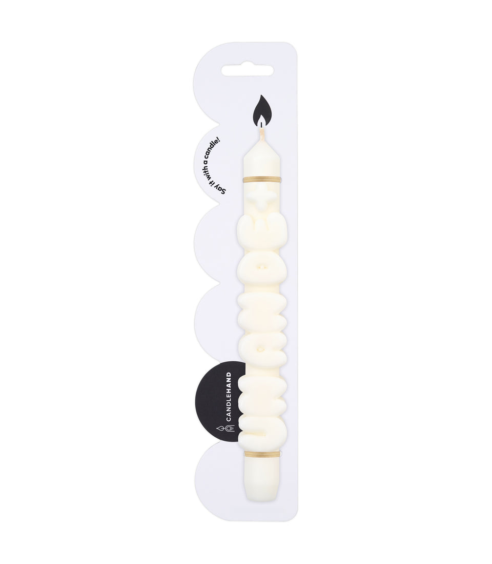 3D Bougie Un An de + Blanc- 2 pièces