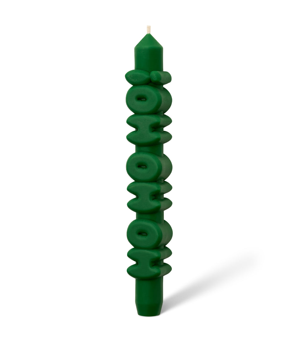 3D Bougie de Noël HO HO HO verte - 2 pièces