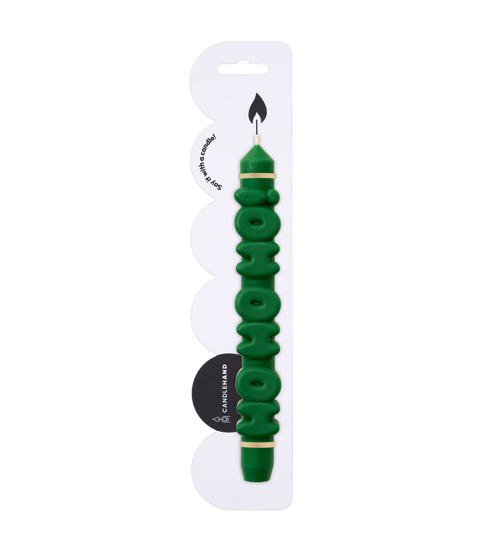 3D Bougie de Noël HO HO HO verte - 2 pièces