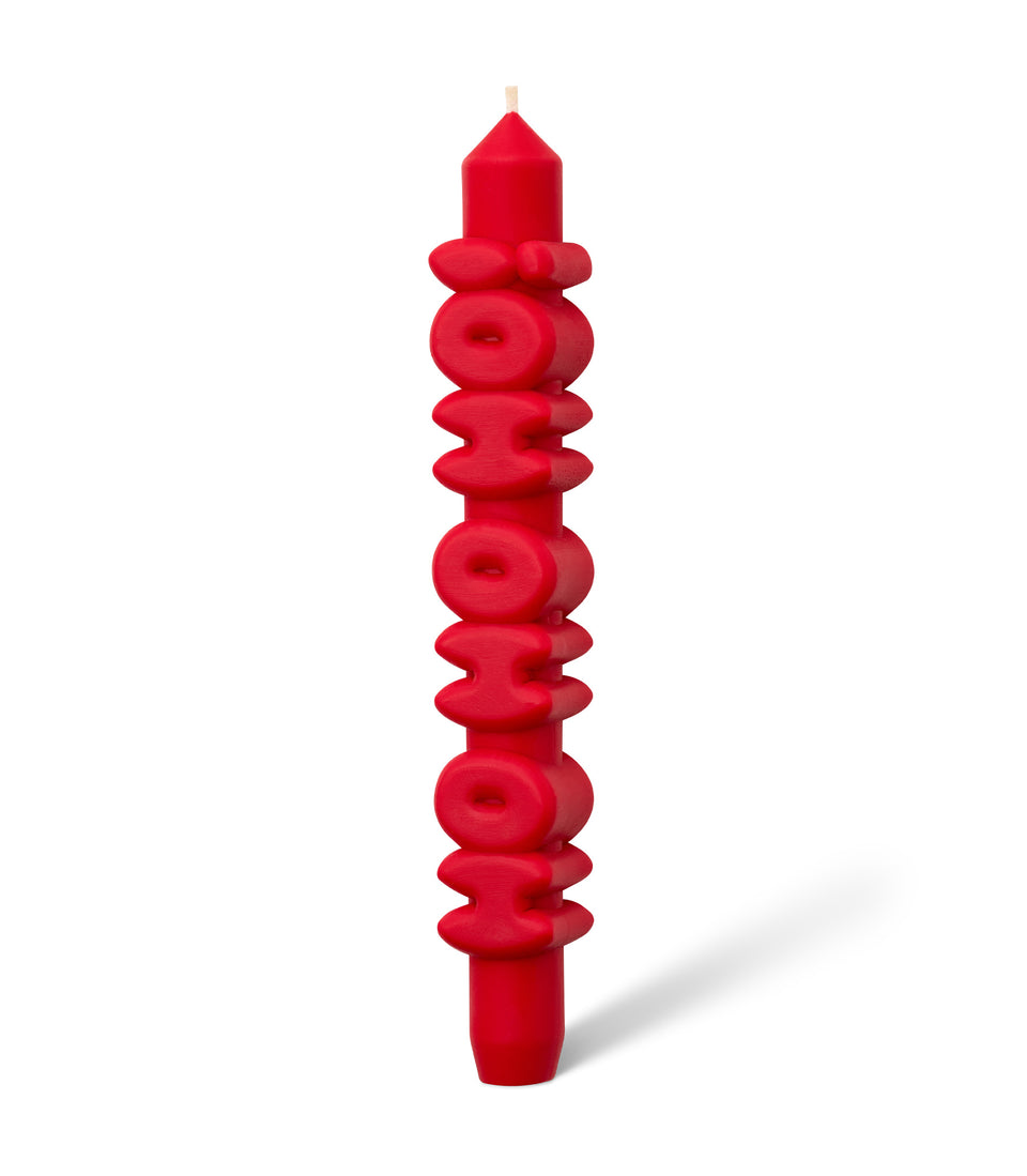 3D Bougie de Noël HO HO HO rouge - 2 pièces