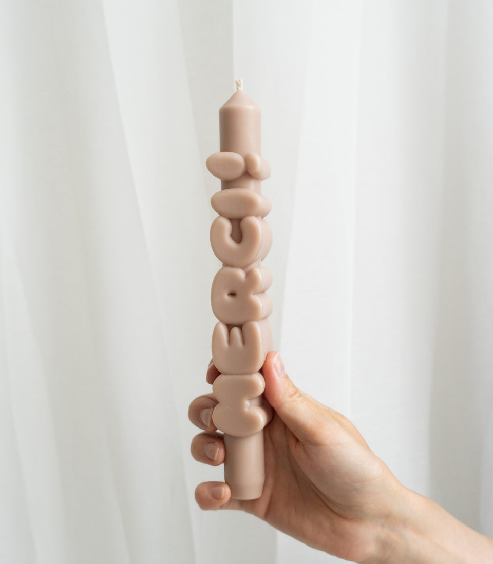 Bougie MERCI! crème - 2 pièces