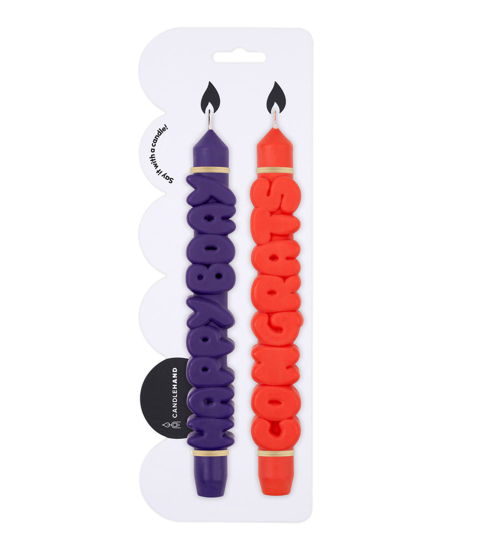 Set de 2 3D Bougies Anniversaire Orange/Indigo - 2 pièces