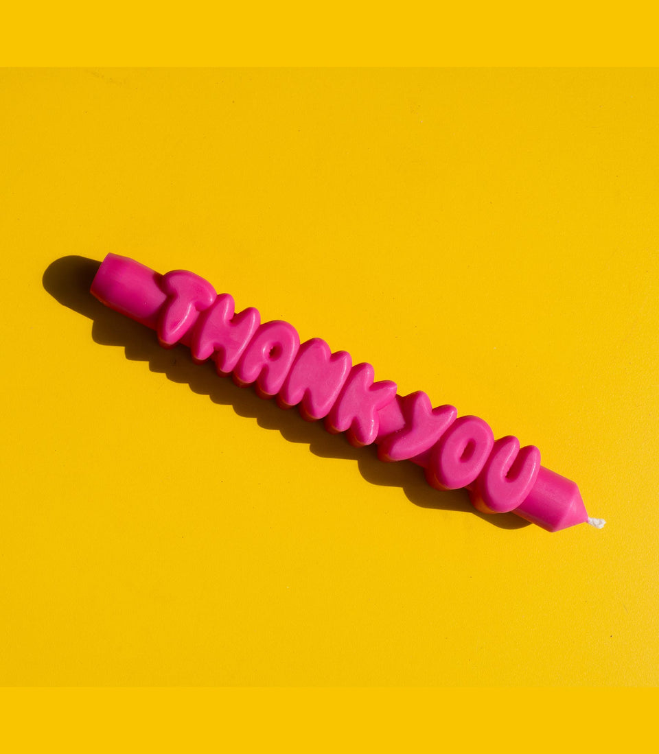 3D Bougie Thank You Rose- 2 pièces