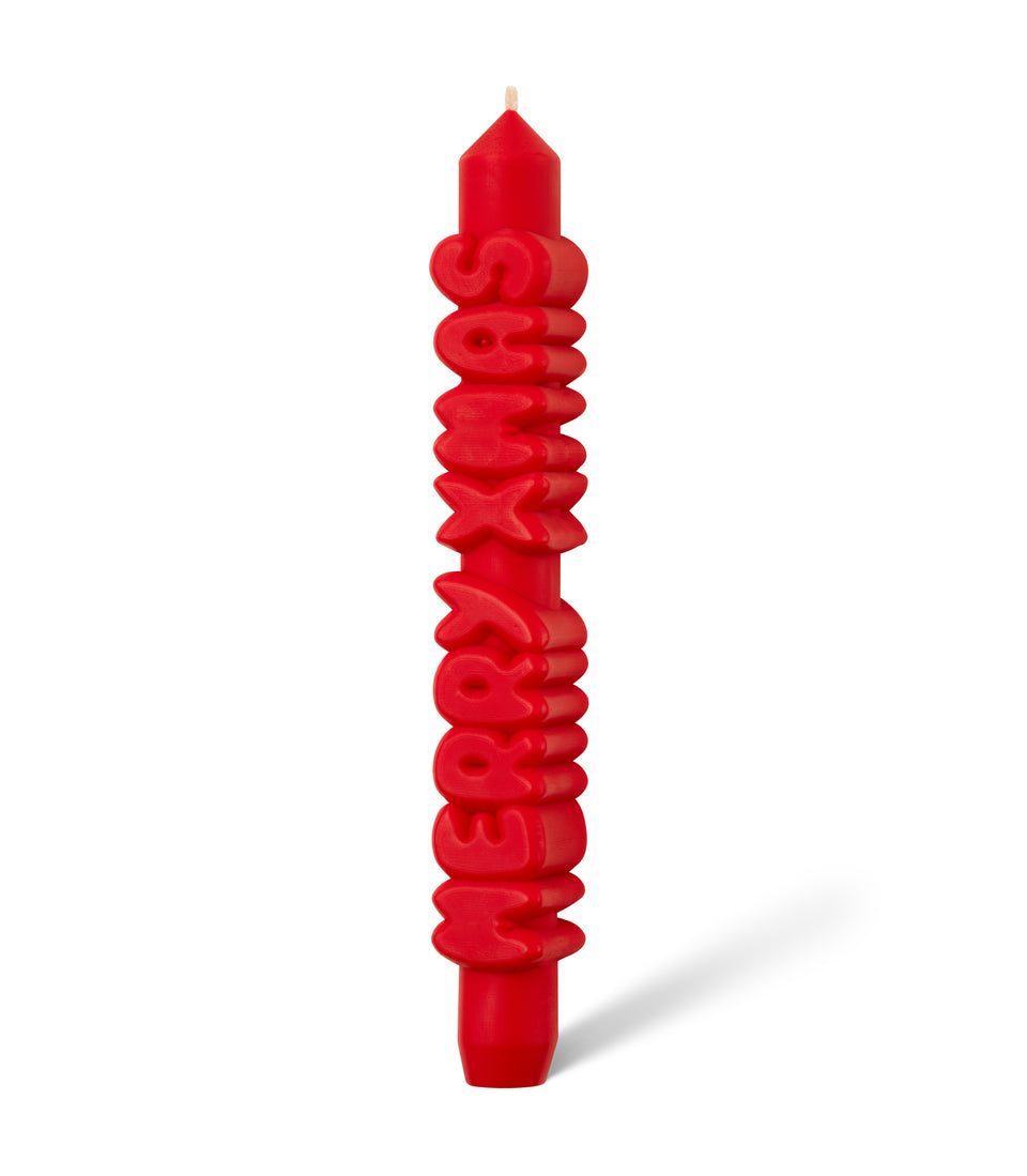 3D Bougie Merry Xmas Rouge- 2 pièces