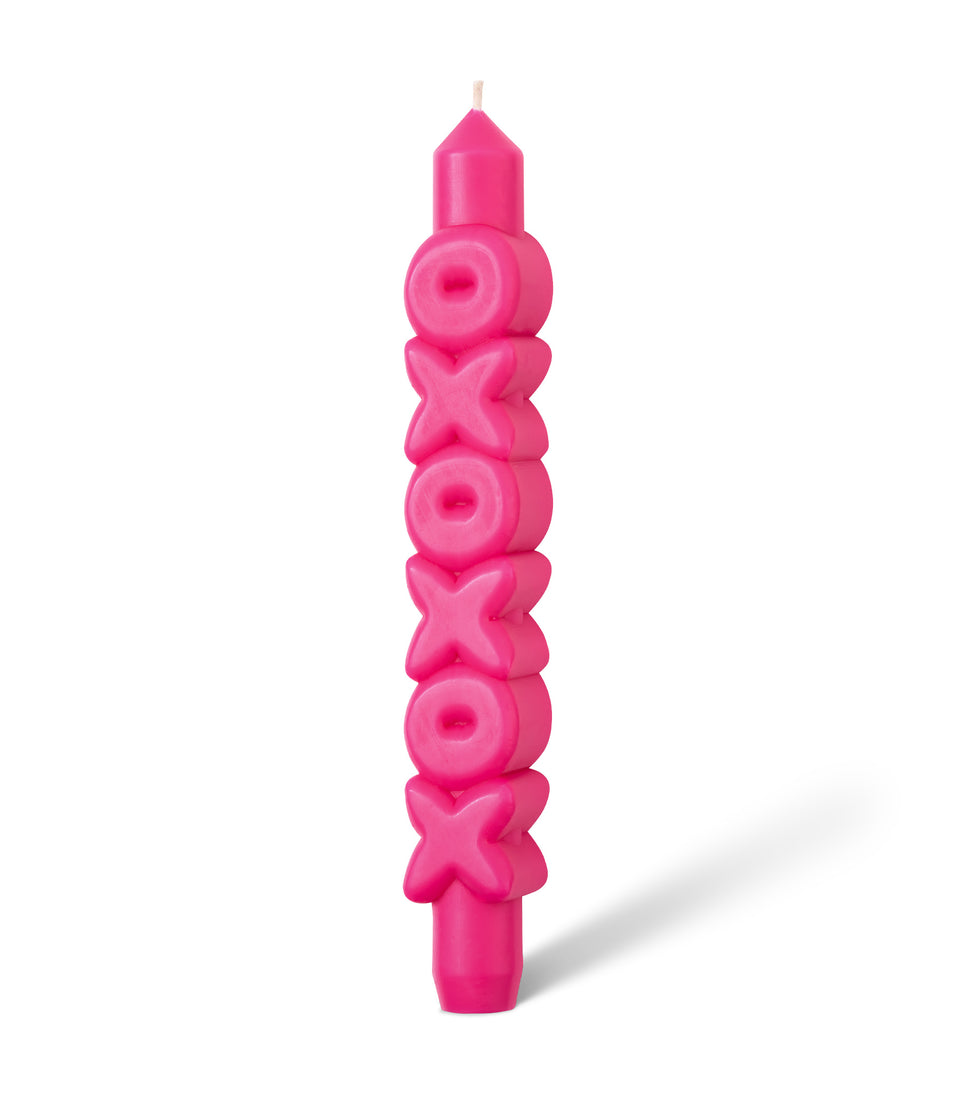 3D Bougie XOXOXO Rose - 2 pièces