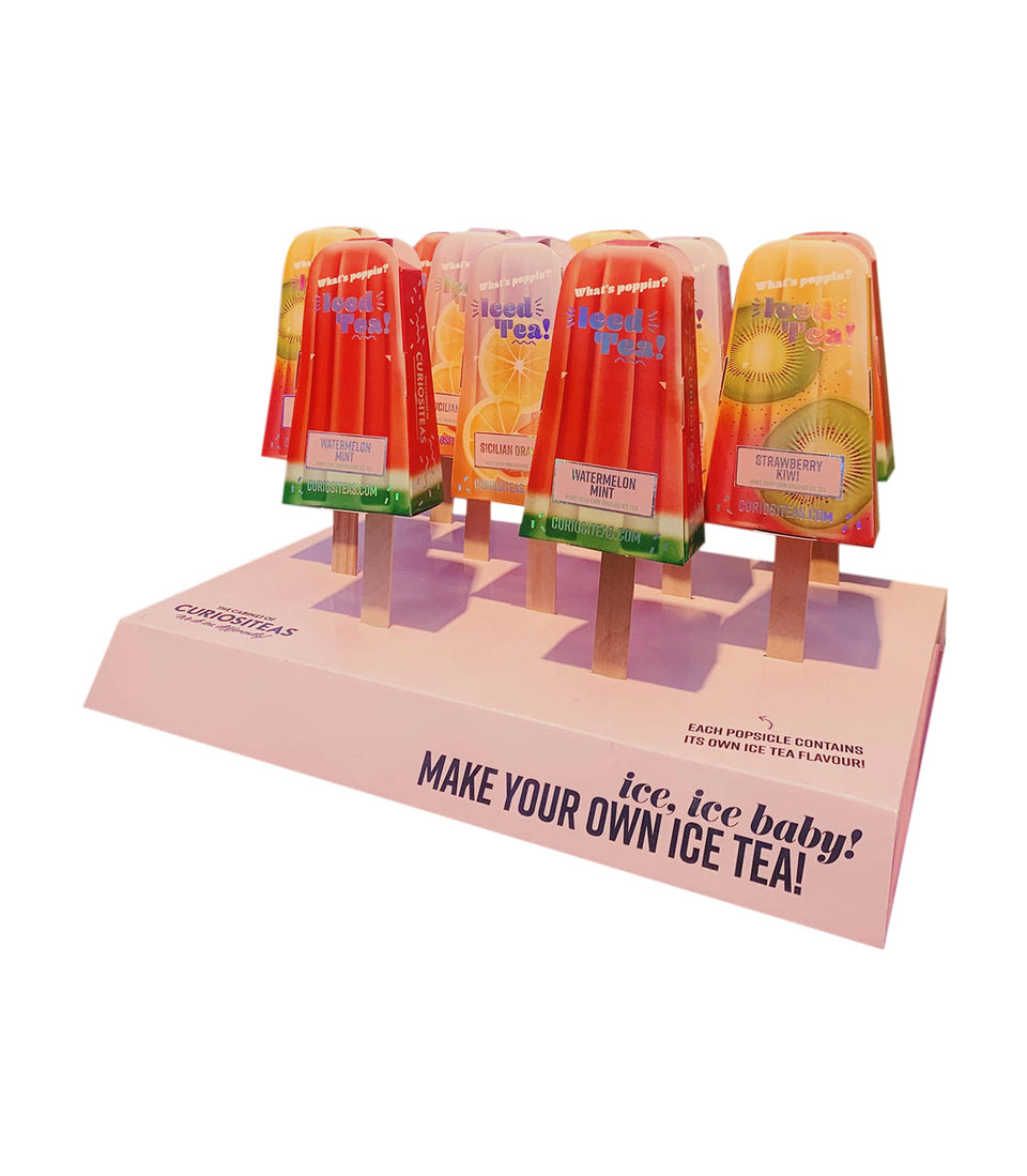 Popsicles assorti Pastels - 24 pièces + Display