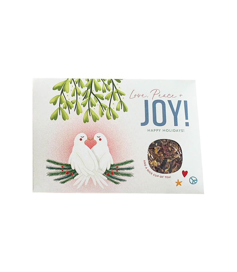 Carte Postale Love Peace Joy Mistletoe Doves - 6 pièces