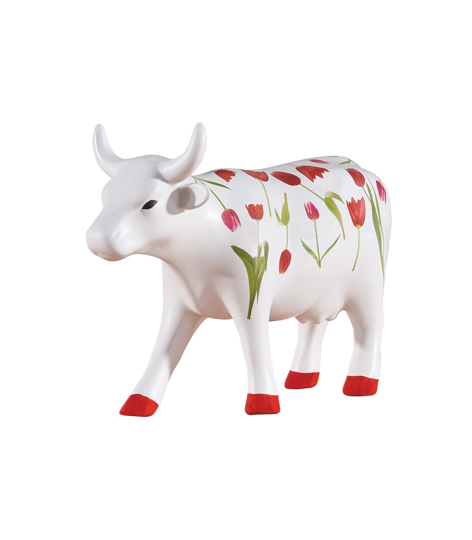 Red Tulip Cow - Medium Céramique